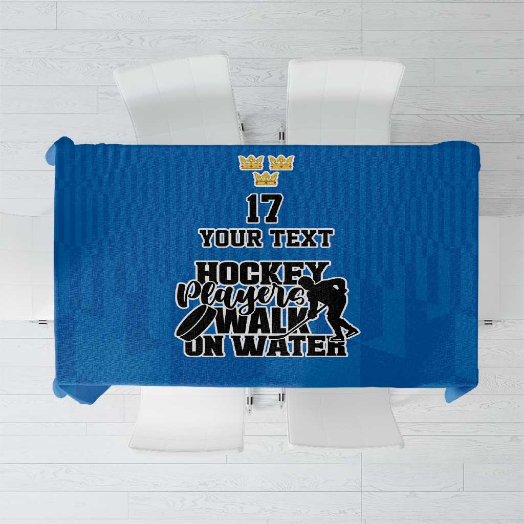 Custom Sweden Ice Hokey Go Champions Tablecloth Blue Style