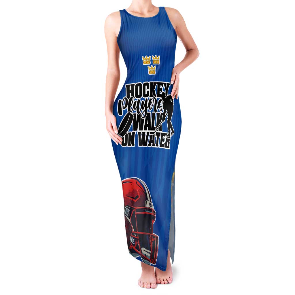 Custom Sweden Ice Hokey Go Champions Tank Maxi Dress Blue Style