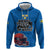 Custom Sweden Ice Hokey Go Champions Zip Hoodie Blue Style