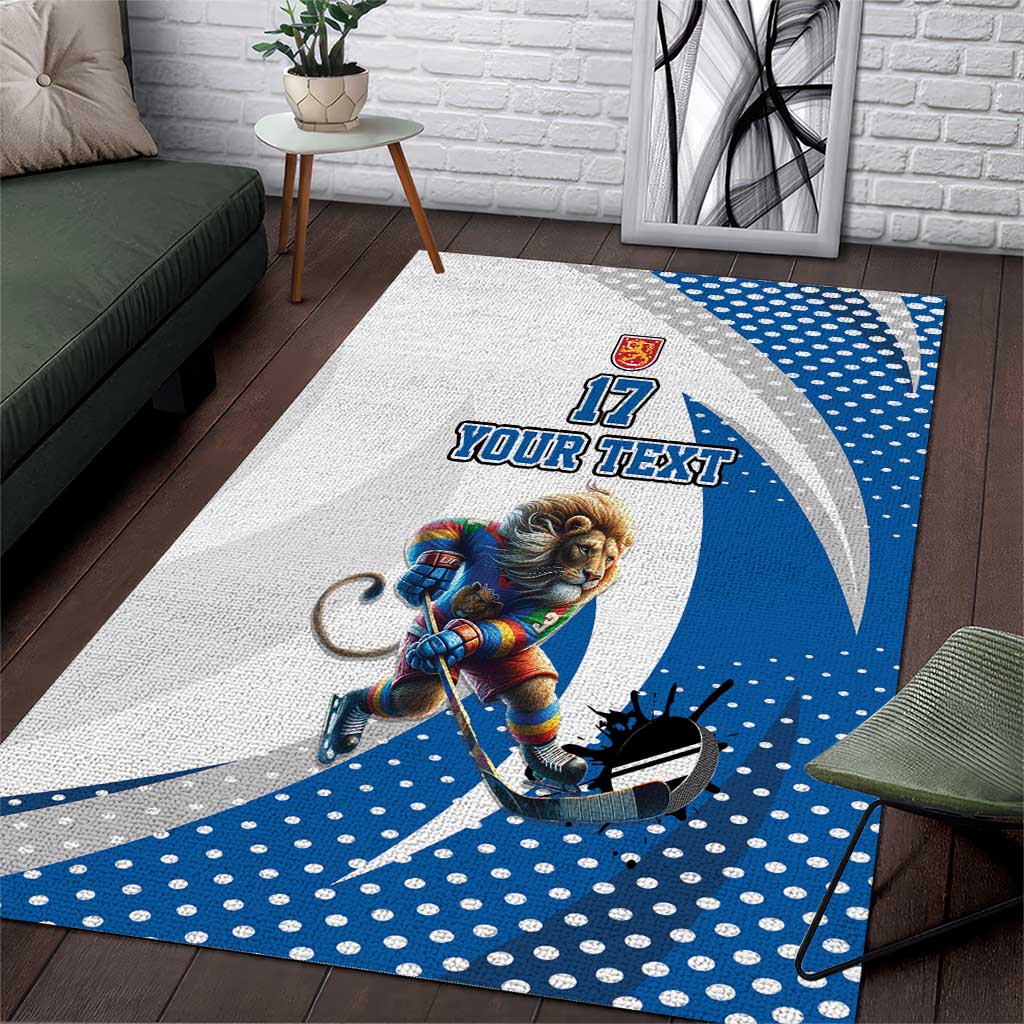 Custom Finland Ice Hockey Go Champions Area Rug Suomi Leijonat Sporty Style