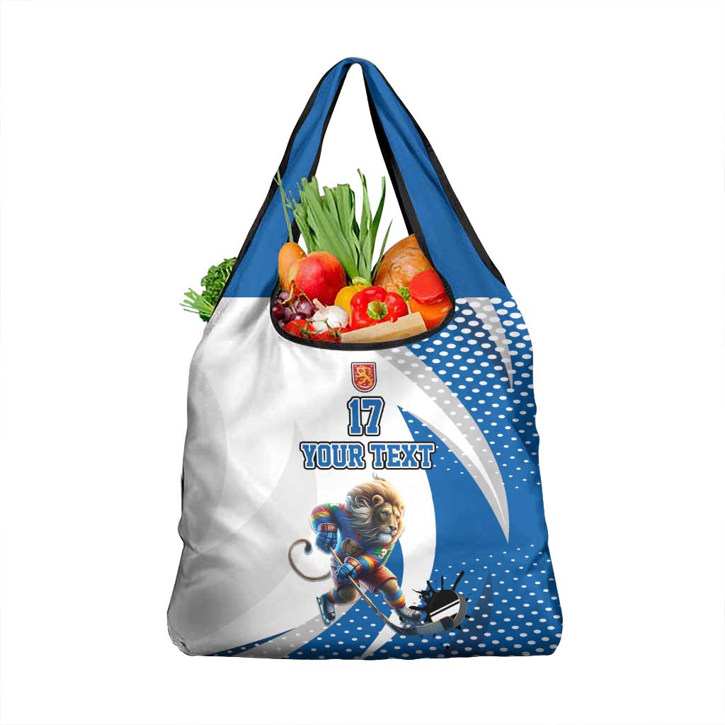 Custom Finland Ice Hockey Go Champions Grocery Bag Suomi Leijonat Sporty Style