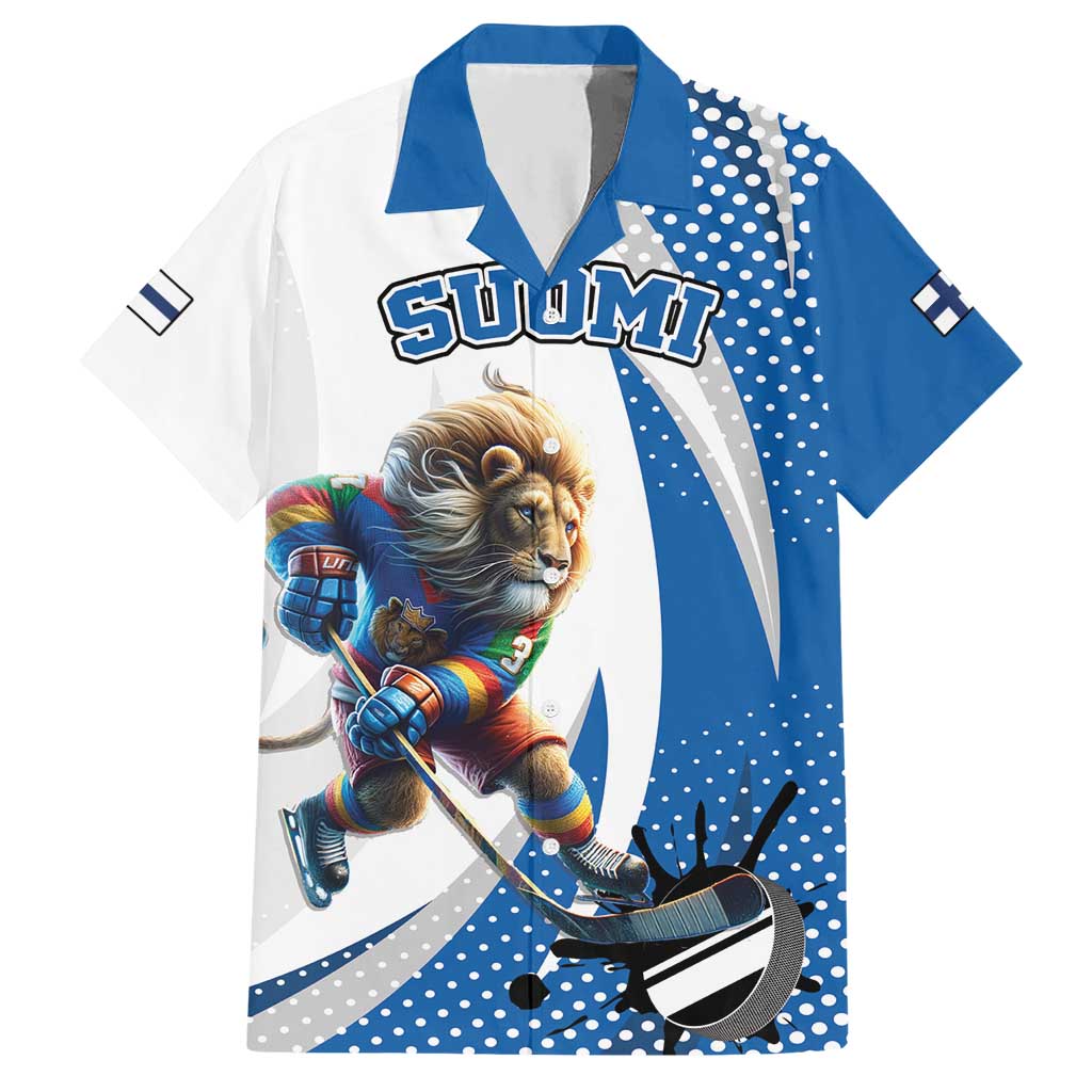 Custom Finland Ice Hockey Go Champions Hawaiian Shirt Suomi Leijonat Sporty Style