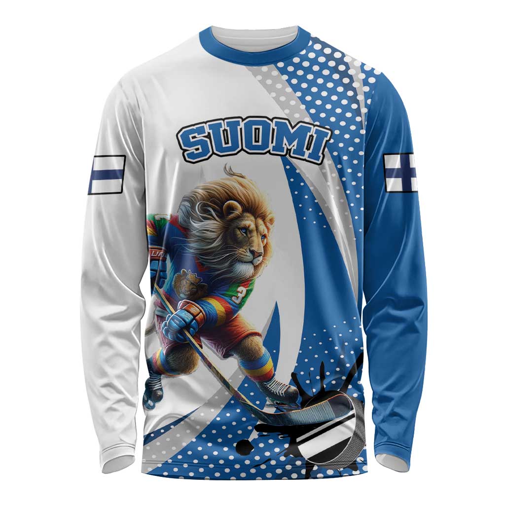 Custom Finland Ice Hockey Go Champions Long Sleeve Shirt Suomi Leijonat Sporty Style