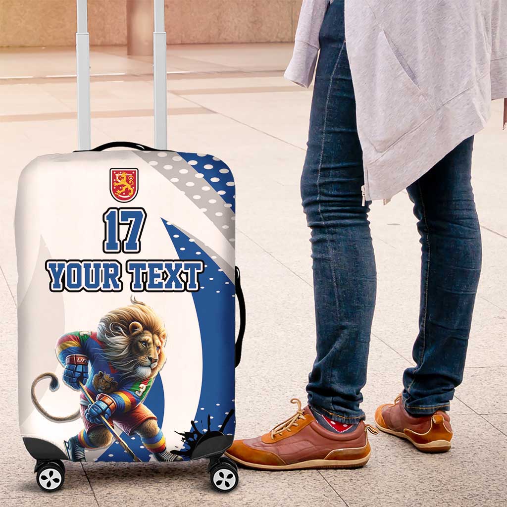 Custom Finland Ice Hockey Go Champions Luggage Cover Suomi Leijonat Sporty Style