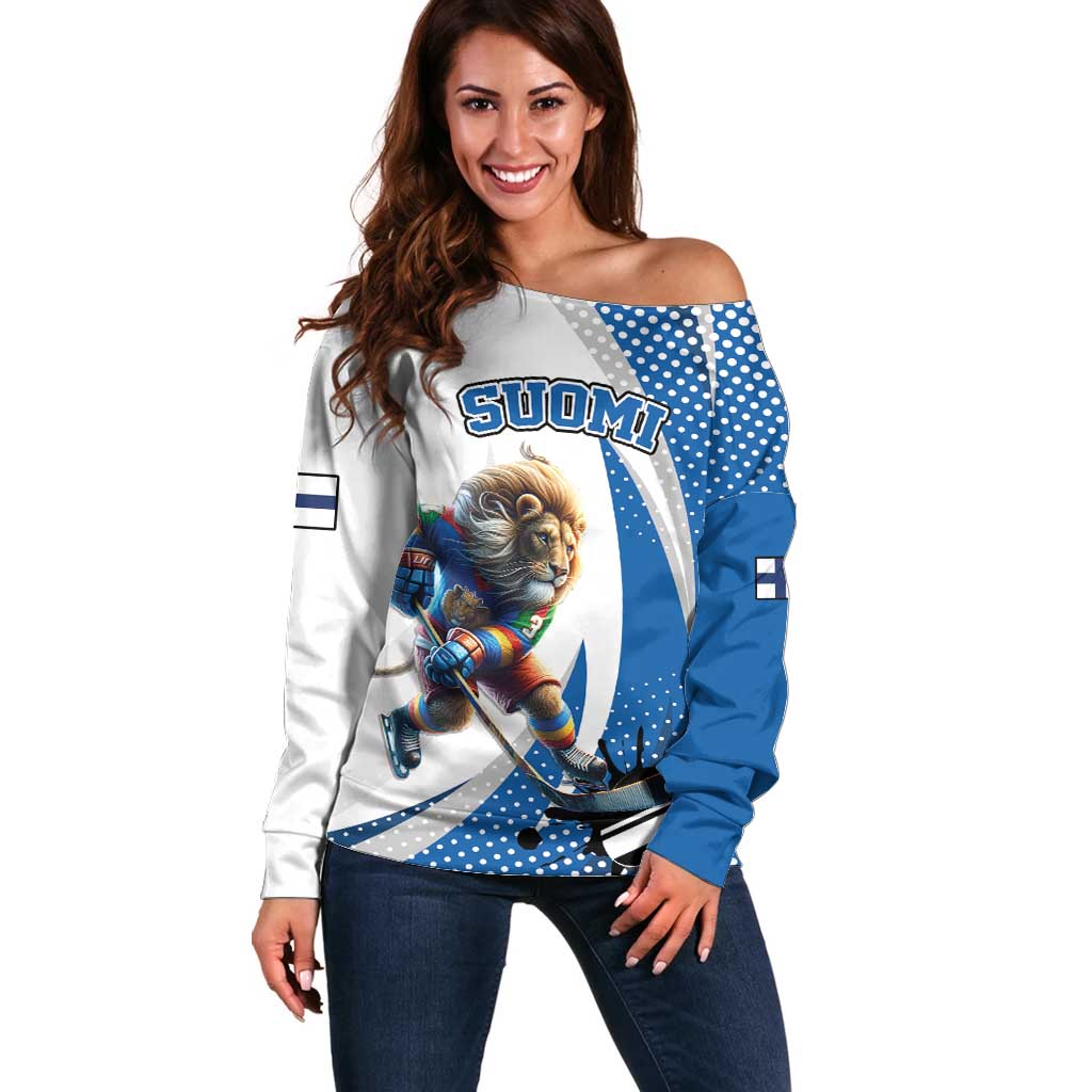 Custom Finland Ice Hockey Go Champions Off Shoulder Sweater Suomi Leijonat Sporty Style