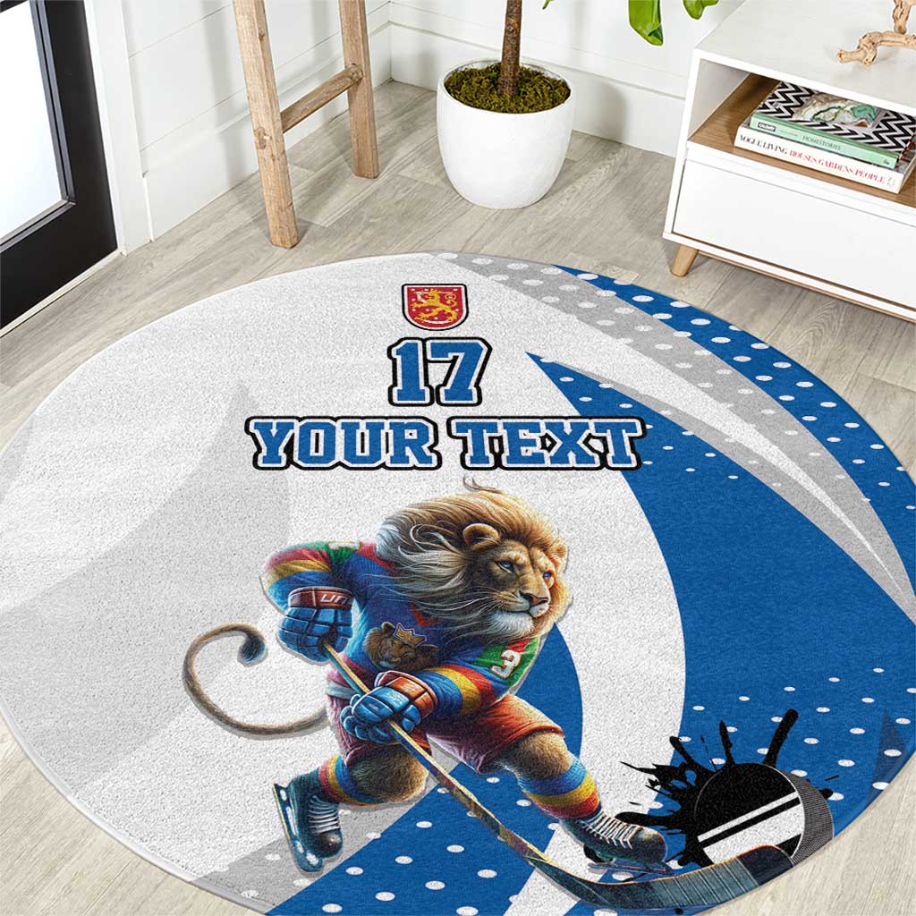 Custom Finland Ice Hockey Go Champions Round Carpet Suomi Leijonat Sporty Style