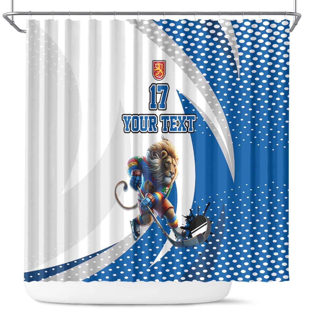 Custom Finland Ice Hockey Go Champions Shower Curtain Suomi Leijonat Sporty Style