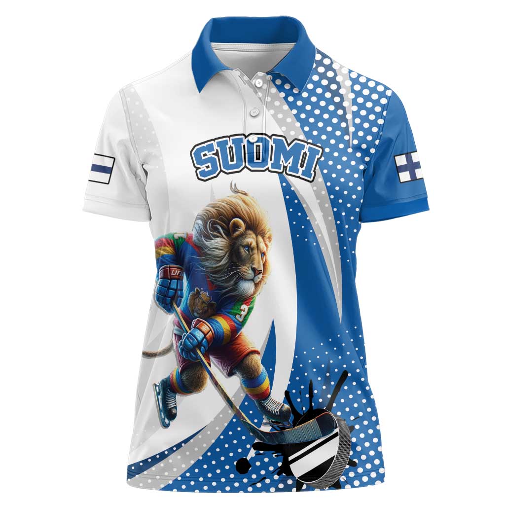 Custom Finland Ice Hockey Go Champions Women Polo Shirt Suomi Leijonat Sporty Style