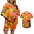 Personalized Netherlands Koningsdag Couples Matching Off Shoulder Short Dress and Hawaiian Shirt 27th April Lion with Orange Tulip