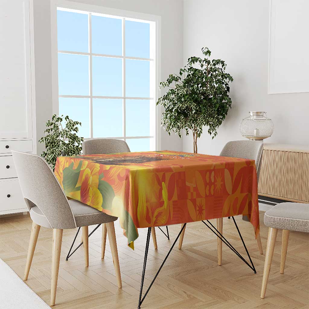Personalized Netherlands Koningsdag Tablecloth 27th April Lion with Orange Tulip