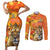 Personalized Netherlands Koninginnedag Couples Matching Short Sleeve Bodycon Dress and Long Sleeve Button Shirt 30th April Lioness with Orange Tulip