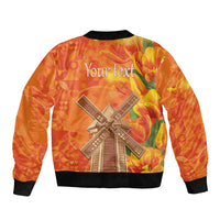 Personalized Netherlands Orange Tulip and Wildmill Bomber Jacket