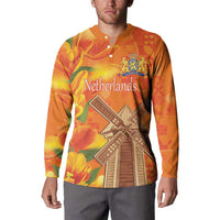 Personalized Netherlands Orange Tulip and Wildmill Button Sweatshirt