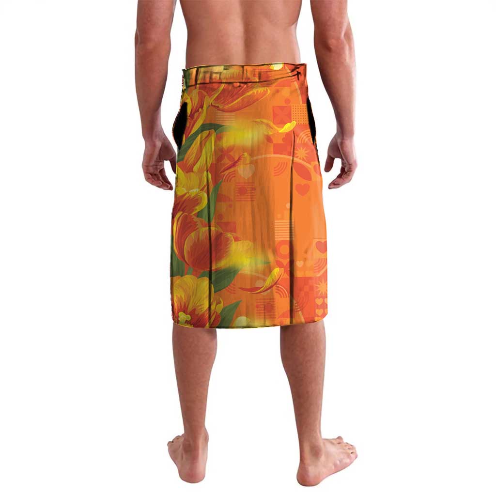Personalized Netherlands Orange Tulip and Wildmill Lavalava