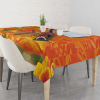 Personalized Netherlands Orange Tulip and Wildmill Tablecloth