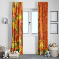 Personalized Netherlands Orange Tulip and Wildmill Window Curtain