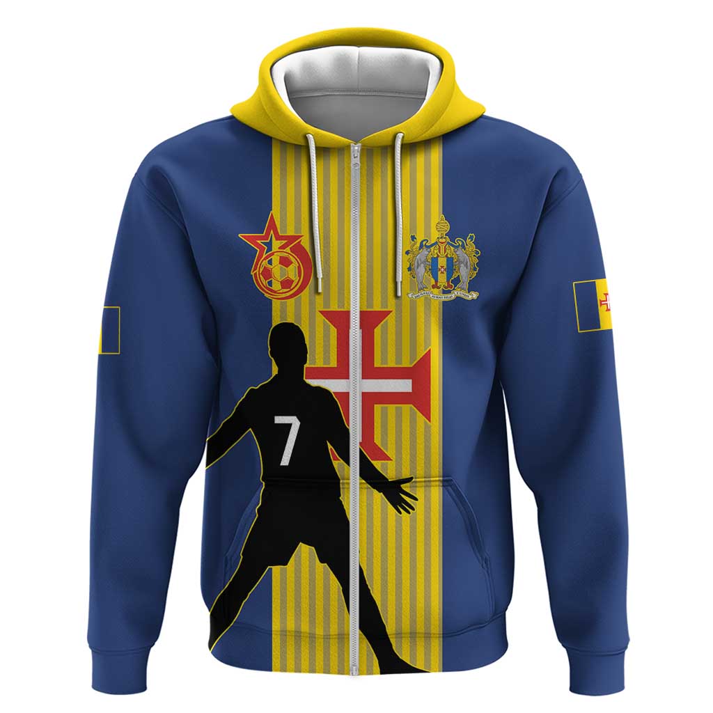Custom Portugal Maderia Football Zip Hoodie Sporty Style
