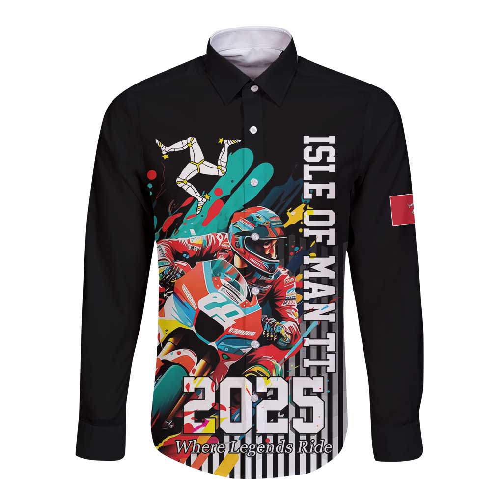 Personalized Isle of Man TT Long Sleeve Button Shirt Motorcycle Racing