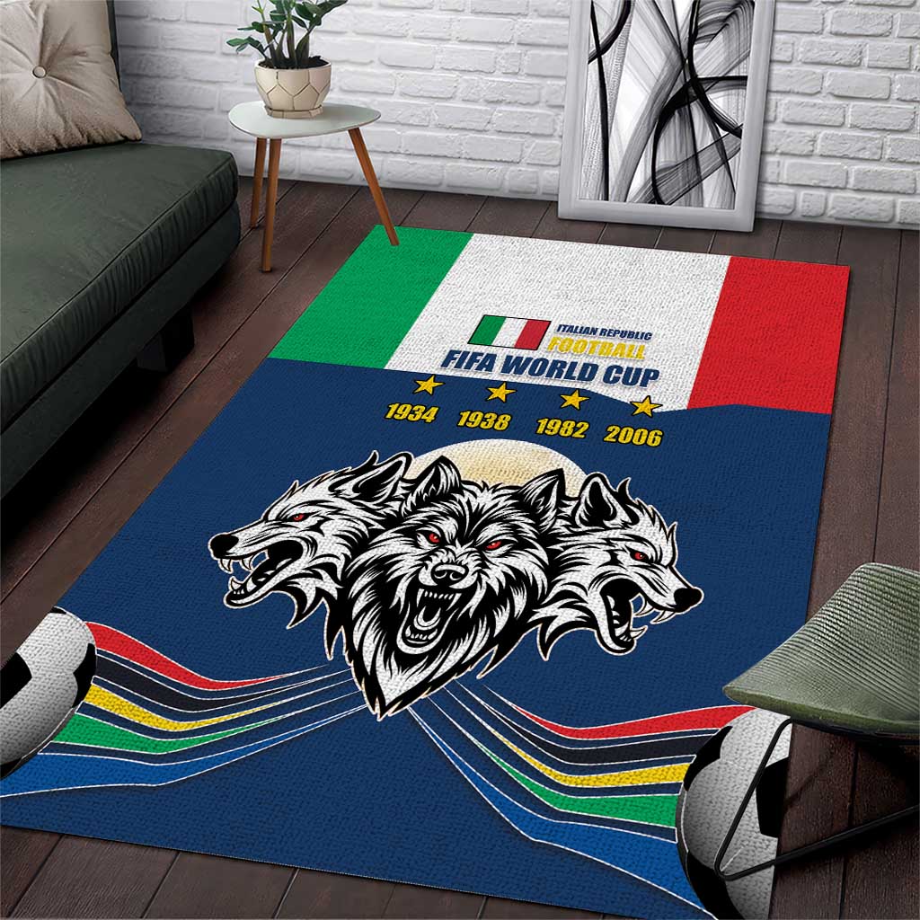 Italian Republic Football Area Rug Gli Azzurri History Champion