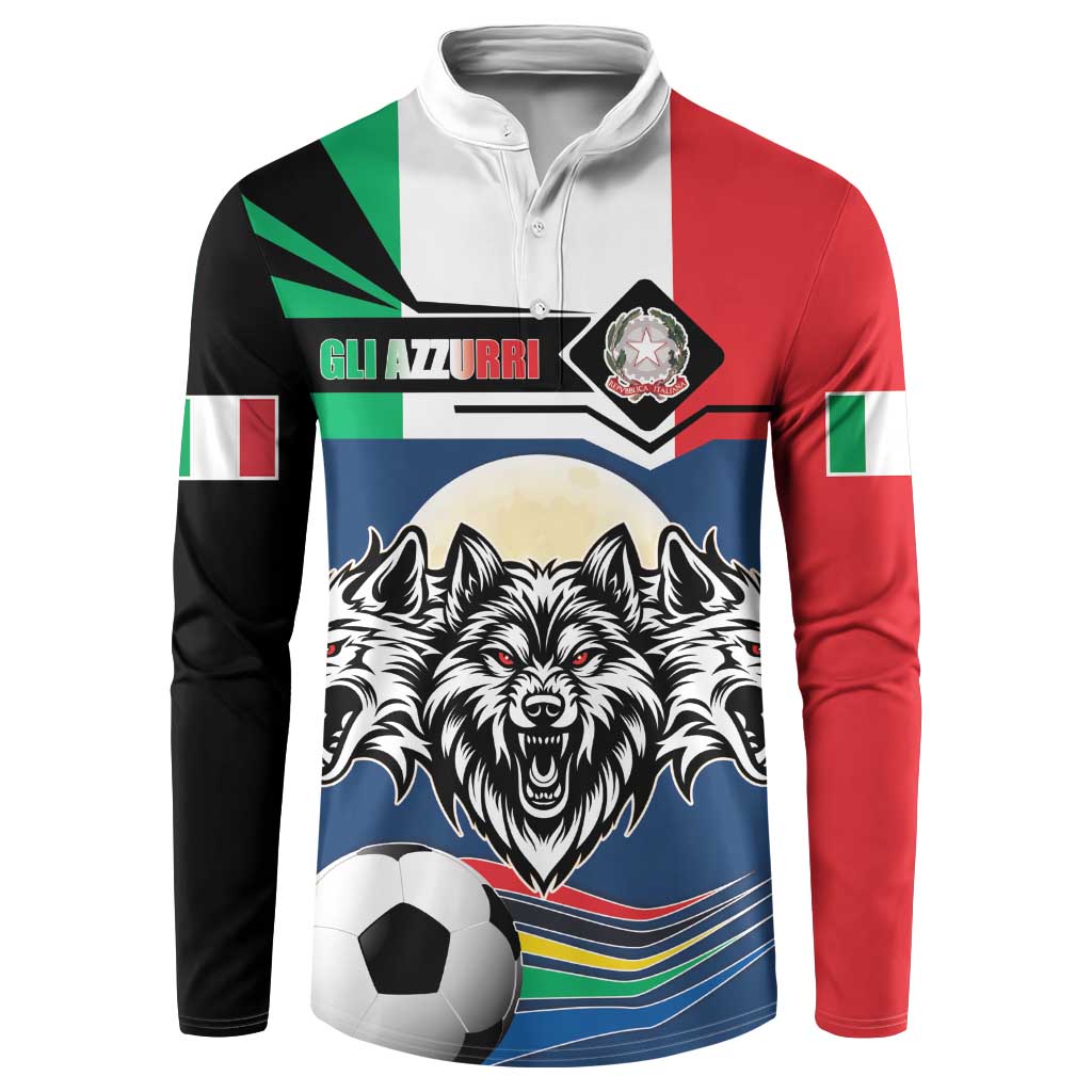 Italian Republic Football Button Sweatshirt Gli Azzurri History Champion