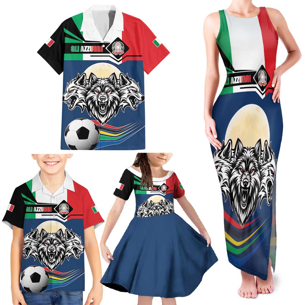 Italian Republic Football Family Matching Tank Maxi Dress and Hawaiian Shirt Gli Azzurri History Champion