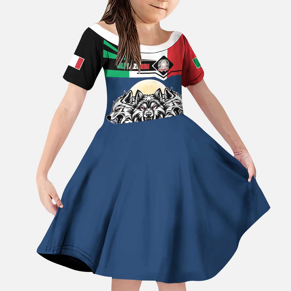 Italian Republic Football Kid Short Sleeve Dress Gli Azzurri History Champion