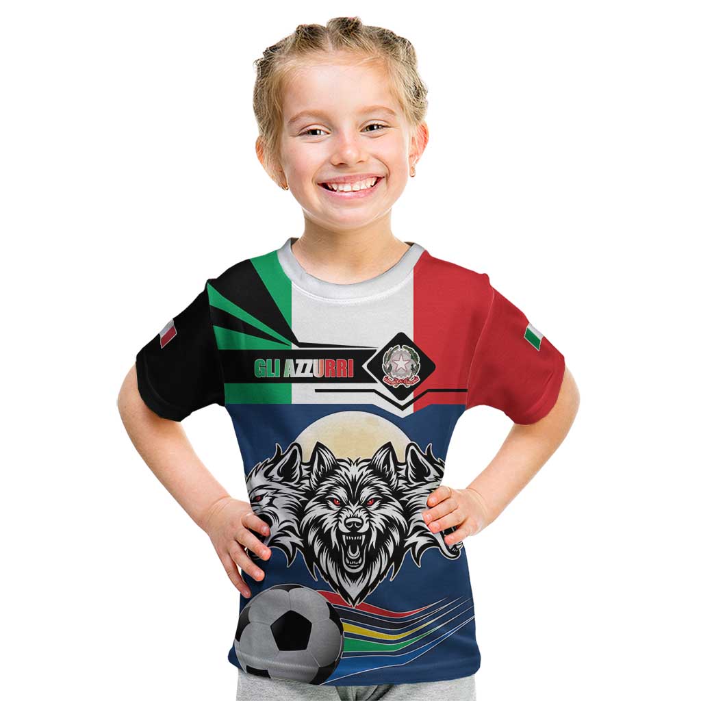 Italian Republic Football Kid T Shirt Gli Azzurri History Champion