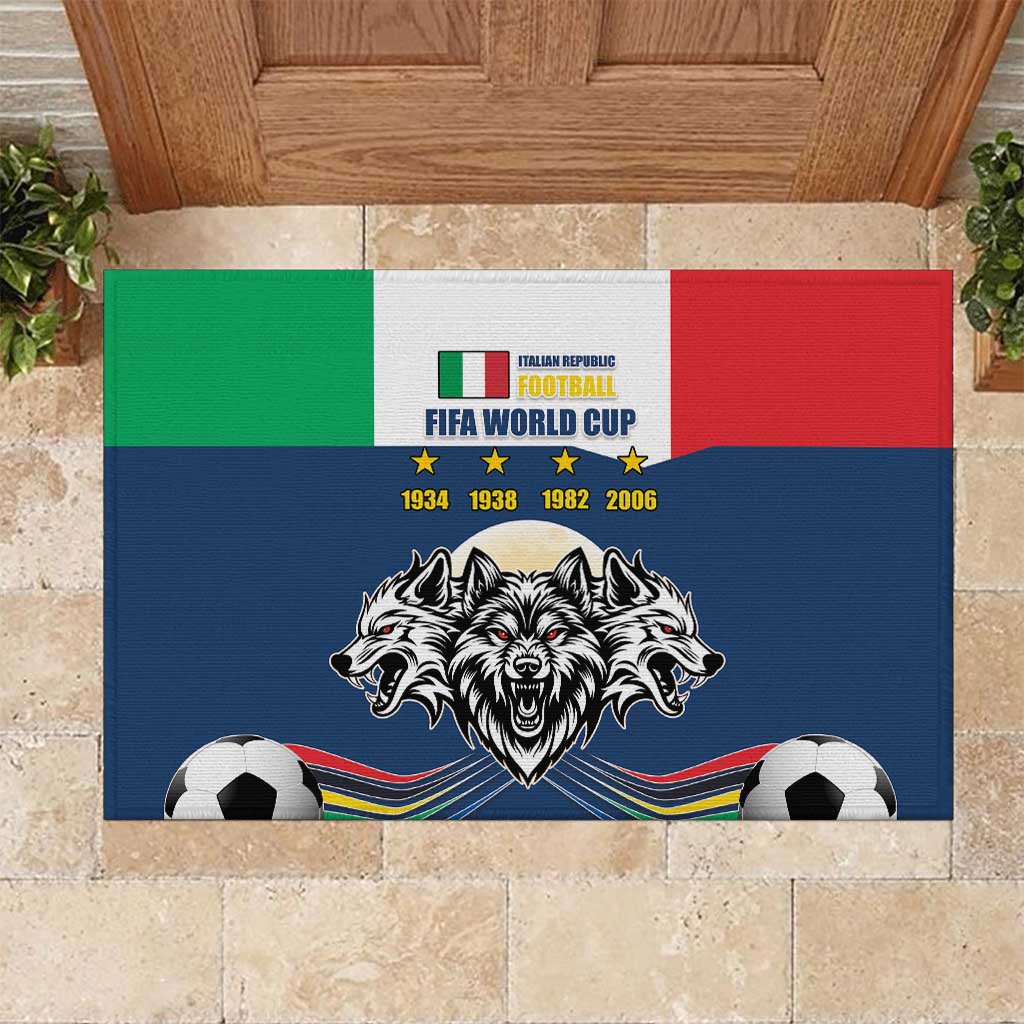 Italian Republic Football Rubber Doormat Gli Azzurri History Champion