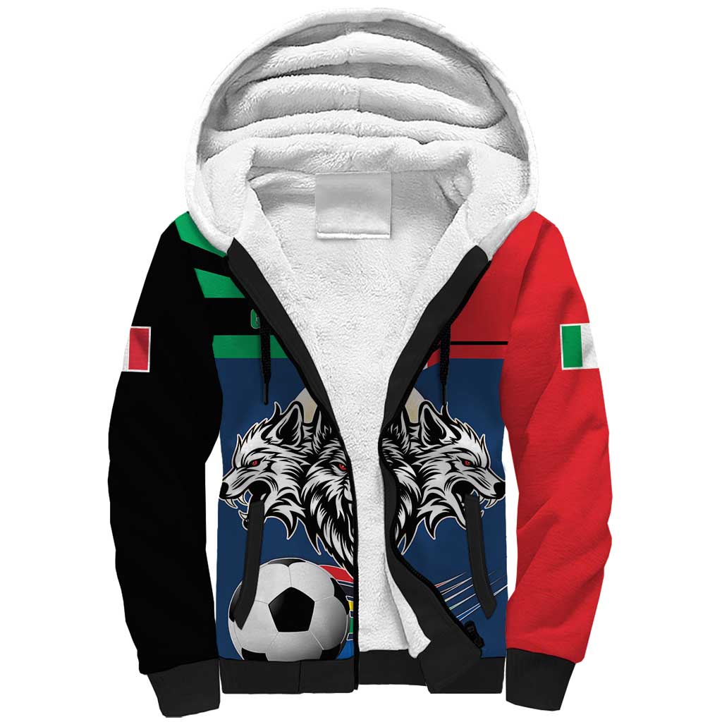 Italian Republic Football Sherpa Hoodie Gli Azzurri History Champion