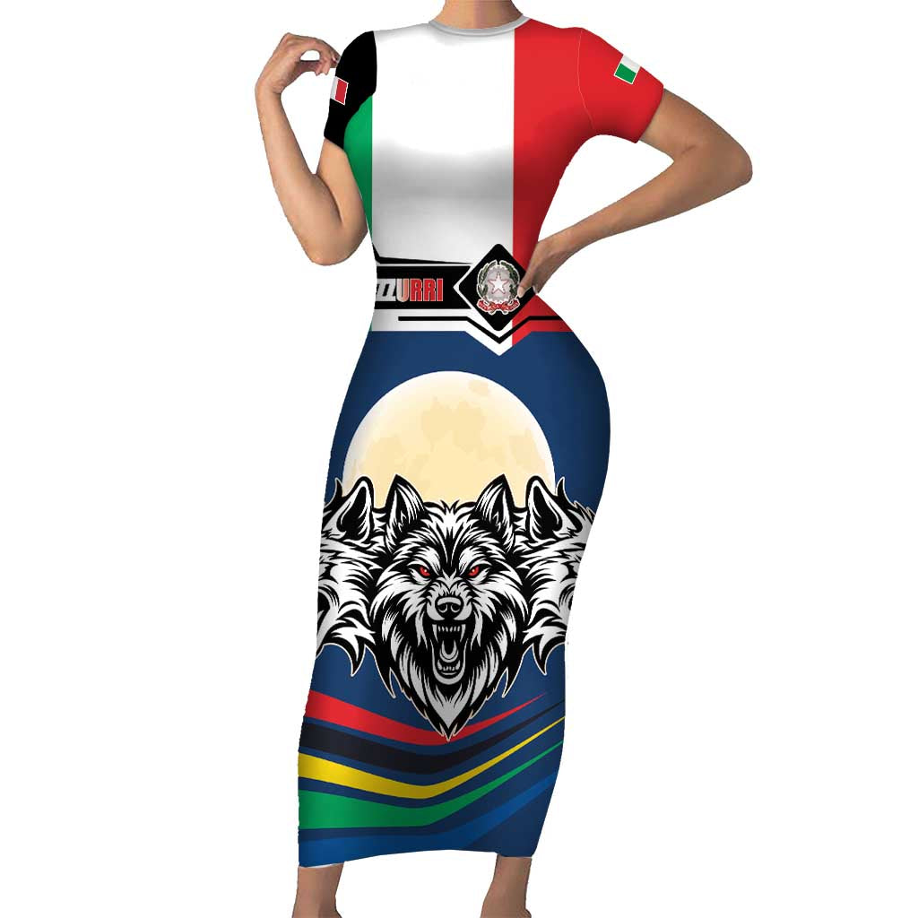 Italian Republic Football Short Sleeve Bodycon Dress Gli Azzurri History Champion