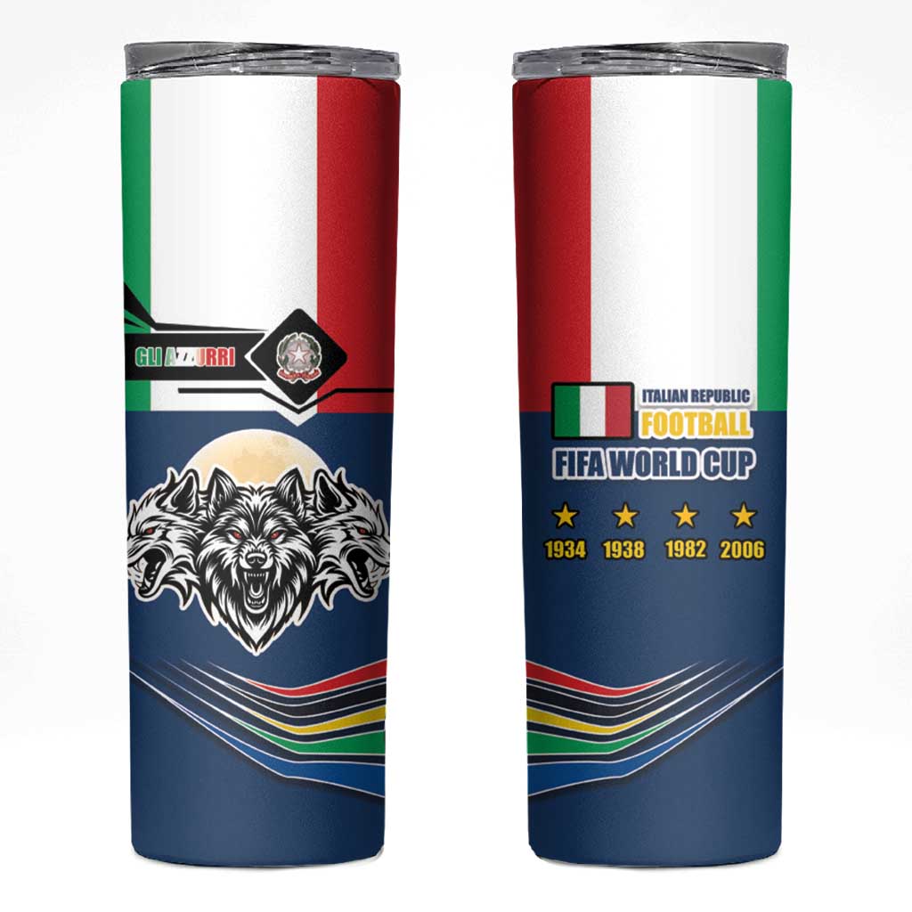 Italian Republic Football Skinny Tumbler Gli Azzurri History Champion