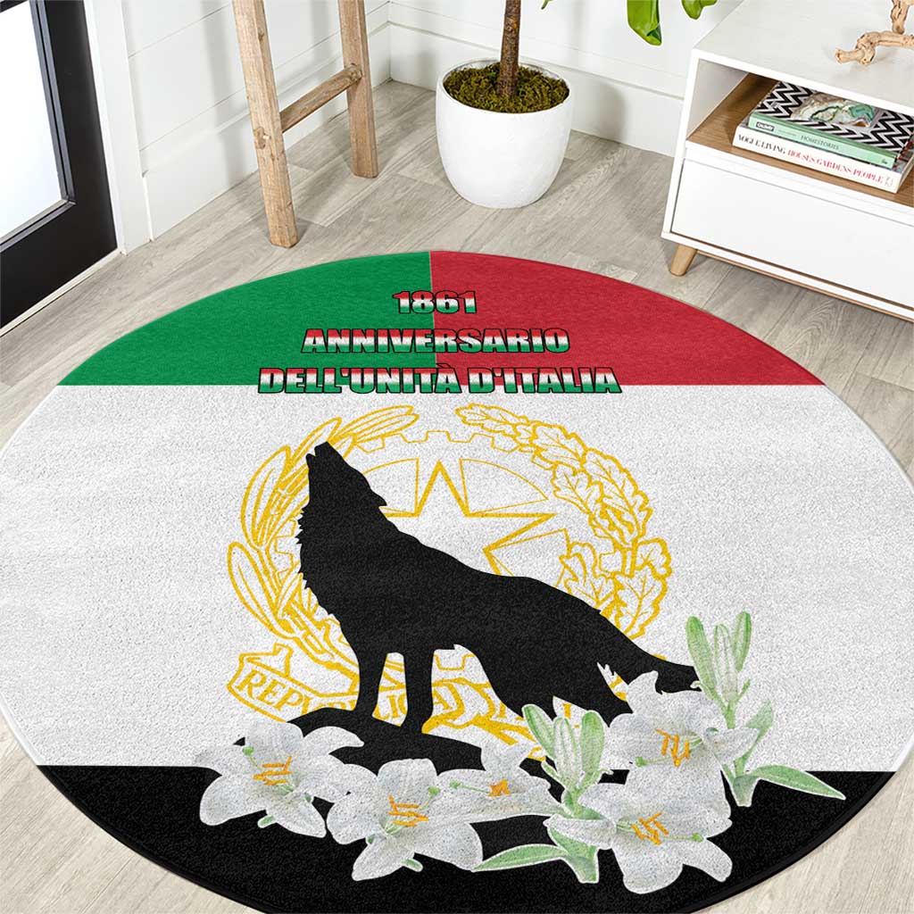 Italian Republic Anniversary of the Unification Round Carpet Anniversario dellUnita d'Italia