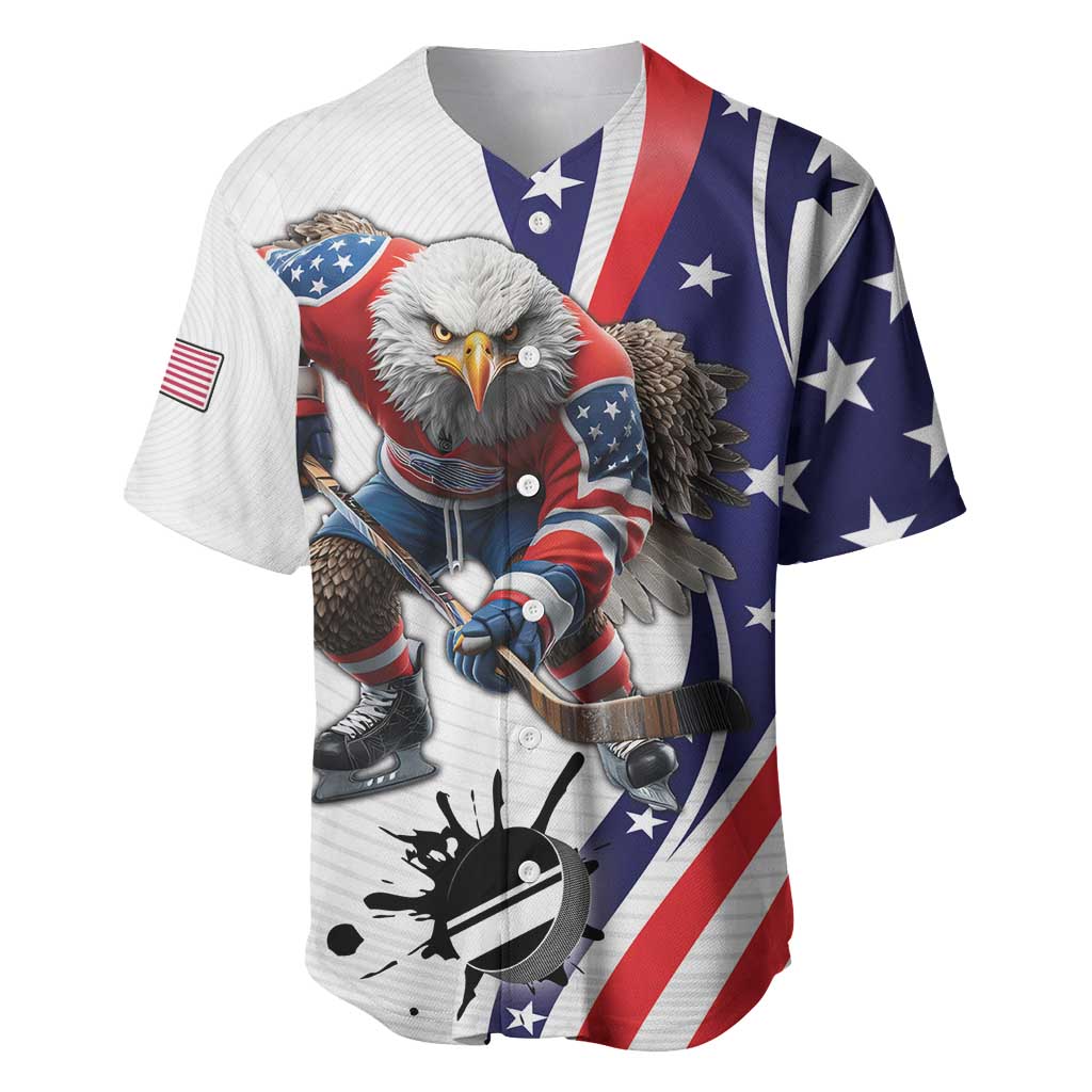 Custom United States Ice Hockey Go Champions Baseball Jersey Team USA Eagle Mascot Style