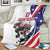 Custom United States Ice Hockey Go Champions Blanket Team USA Eagle Mascot Style