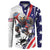 Custom United States Ice Hockey Go Champions Button Sweatshirt Team USA Eagle Mascot Style