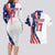 Custom United States Ice Hockey Go Champions Couples Matching Long Sleeve Bodycon Dress and Hawaiian Shirt Team USA Eagle Mascot Style