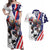 Custom United States Ice Hockey Go Champions Couples Matching Off Shoulder Maxi Dress and Hawaiian Shirt Team USA Eagle Mascot Style