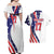 Custom United States Ice Hockey Go Champions Couples Matching Off Shoulder Maxi Dress and Hawaiian Shirt Team USA Eagle Mascot Style