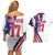 Custom United States Ice Hockey Go Champions Couples Matching Off Shoulder Short Dress and Hawaiian Shirt Team USA Eagle Mascot Style