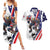 Custom United States Ice Hockey Go Champions Couples Matching Summer Maxi Dress and Hawaiian Shirt Team USA Eagle Mascot Style