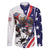 Custom United States Ice Hockey Go Champions Family Matching Long Sleeve Bodycon Dress and Hawaiian Shirt Team USA Eagle Mascot Style