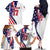 Custom United States Ice Hockey Go Champions Family Matching Off The Shoulder Long Sleeve Dress and Hawaiian Shirt Team USA Eagle Mascot Style