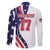 Custom United States Ice Hockey Go Champions Family Matching Off The Shoulder Long Sleeve Dress and Hawaiian Shirt Team USA Eagle Mascot Style