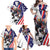 Custom United States Ice Hockey Go Champions Family Matching Off Shoulder Maxi Dress and Hawaiian Shirt Team USA Eagle Mascot Style