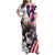 Custom United States Ice Hockey Go Champions Family Matching Off Shoulder Maxi Dress and Hawaiian Shirt Team USA Eagle Mascot Style