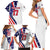 Custom United States Ice Hockey Go Champions Family Matching Short Sleeve Bodycon Dress and Hawaiian Shirt Team USA Eagle Mascot Style