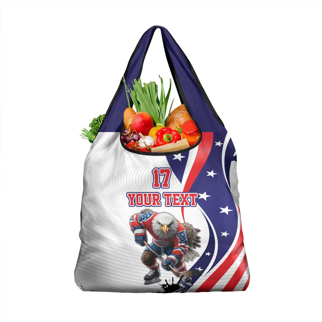 Custom United States Ice Hockey Go Champions Grocery Bag Team USA Eagle Mascot Style