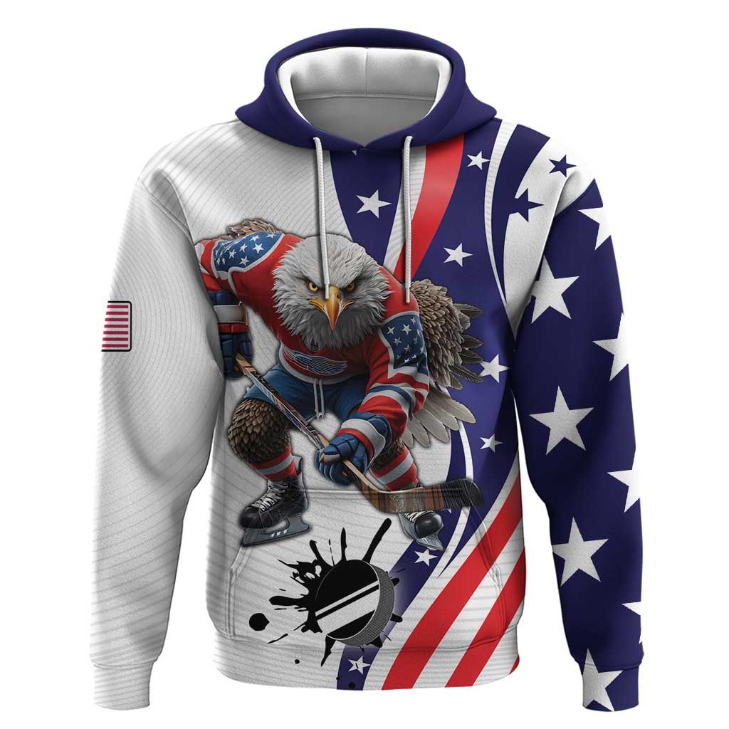 Custom United States Ice Hockey Go Champions Hoodie Team USA Eagle Mascot Style