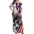 Custom United States Ice Hockey Go Champions Off Shoulder Maxi Dress Team USA Eagle Mascot Style