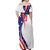 Custom United States Ice Hockey Go Champions Off Shoulder Maxi Dress Team USA Eagle Mascot Style